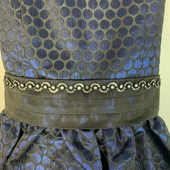 Bonnie Jean black with blue metallic all over dot dress. Size 6 - Picture 6 of 7
